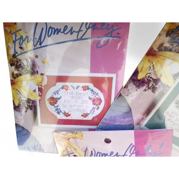 (3) Cross Stitch Kits "For Women Only" 1988 NOT PC Fun Design #7762 #7764 #7753 - Picture 3 of 5